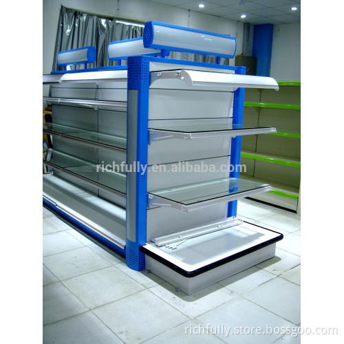 2016 Hot sale Beautiful store cosmetic display stand with toughened glass plate
